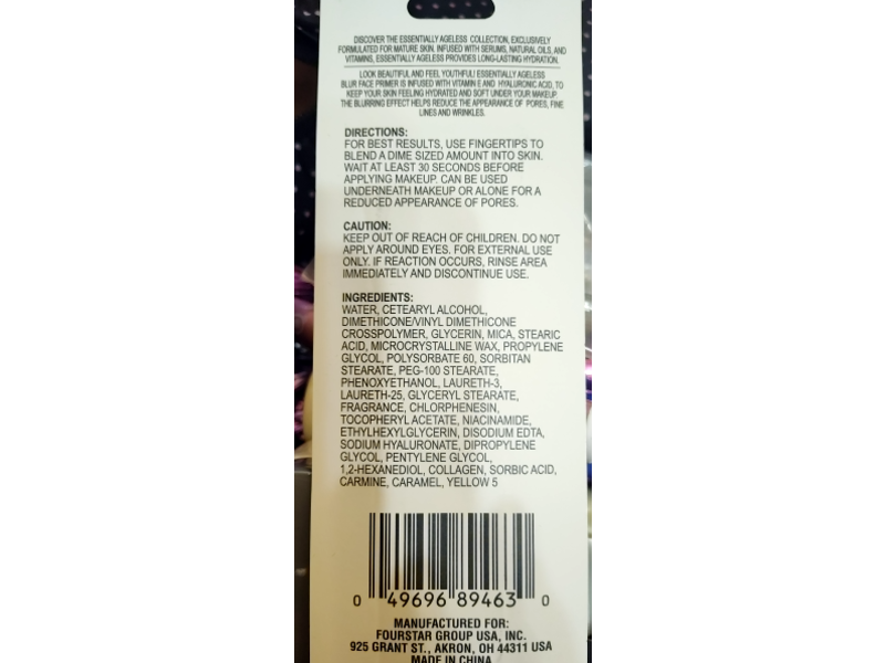 b.pure Essentially Ageless Blur Face Primer, Hyaluronic Acid + Vitamin E, 0.5 fl oz/15 mL