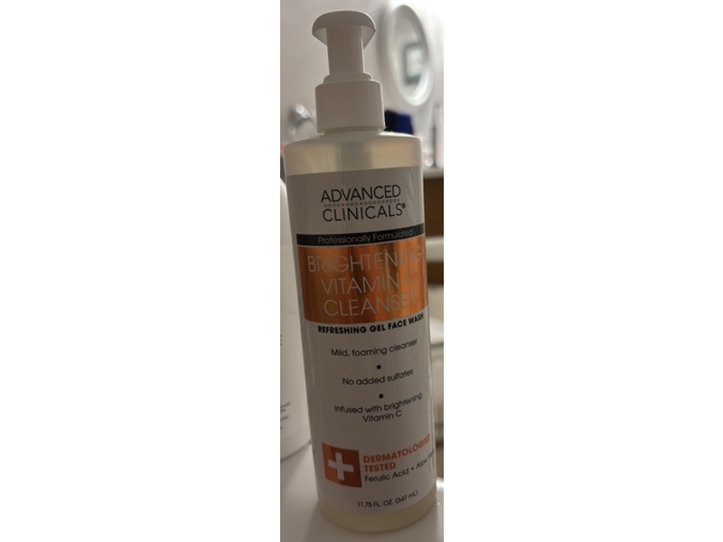 Advanced Clinicals Refreshing Gel Face Wash, Vitamin C, Ferulic Acid, Aloe Vera, 11.75 fl oz/347 mL