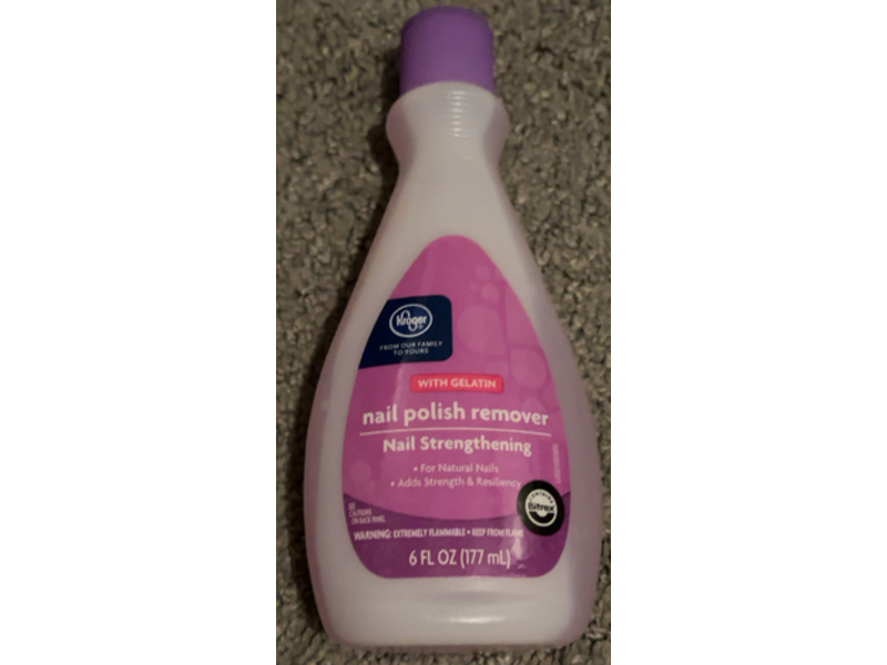 Kroger Nail Strengthening Nail Polish Remover, Gelatin, 6 fl oz/177 mL