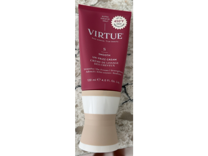 Virtue Smooth Un-Frizz Cream, Alpha Keratin, 4.0 fl oz/120 mL