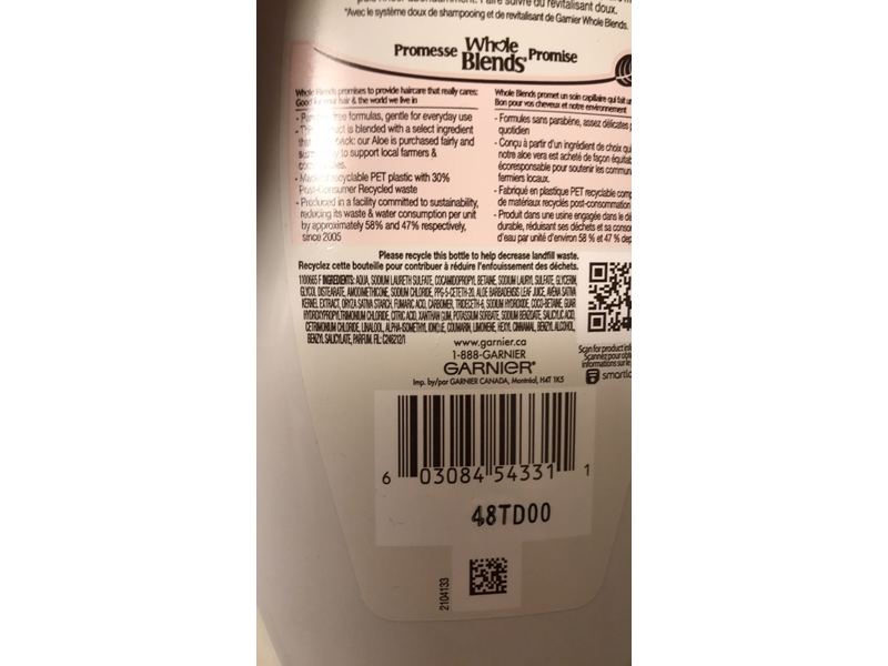 Garnier Whole Blends Gentle Shampoo, Oat Delicacy, 370 mL