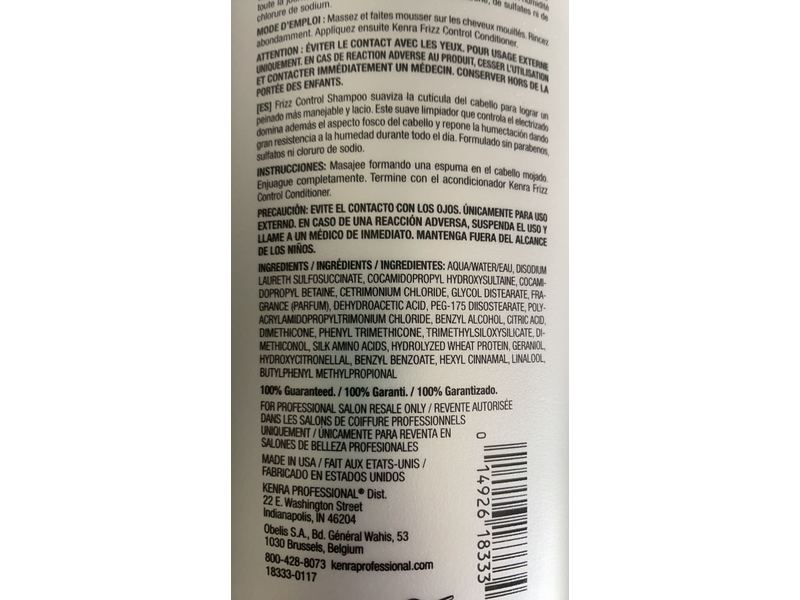 Kenra Frizz Control Shampoo, Smoothing, 33.8 fl oz/1 L