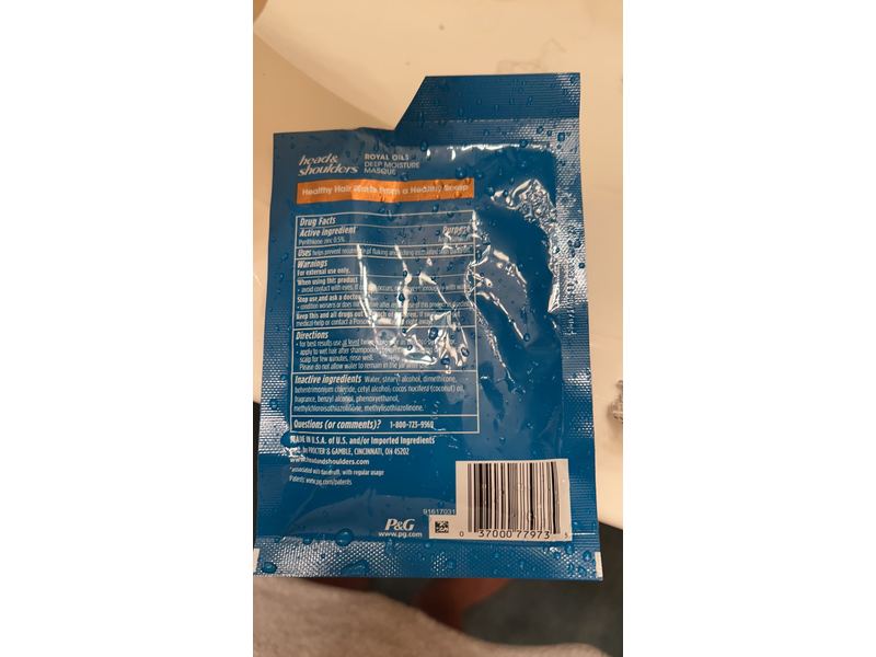 Head & Shoulders Deep Moisture Masque Royal Oils 1.7 Ounce (10 Pieces) (50ml)