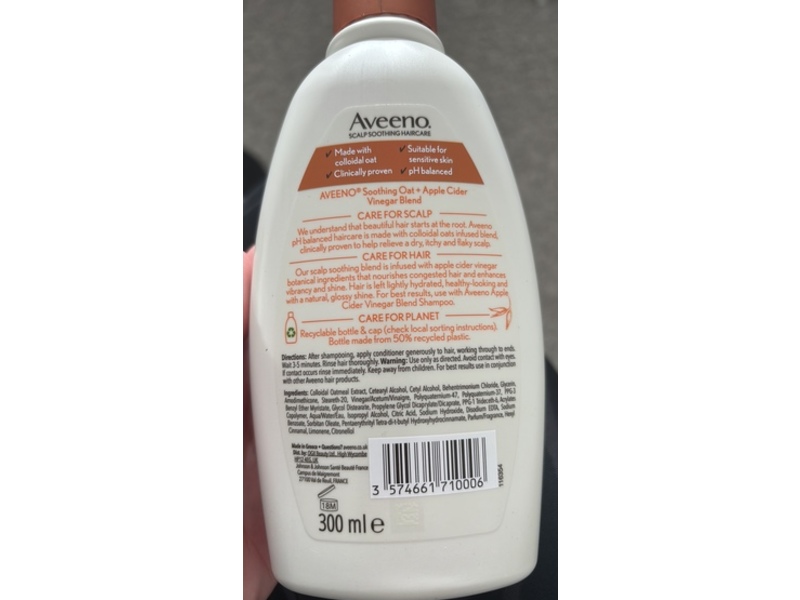 Aveeno Clarify & Shine Conditioner, Apple Cider Vinegar Blend, 10.1 fl oz/300 mL