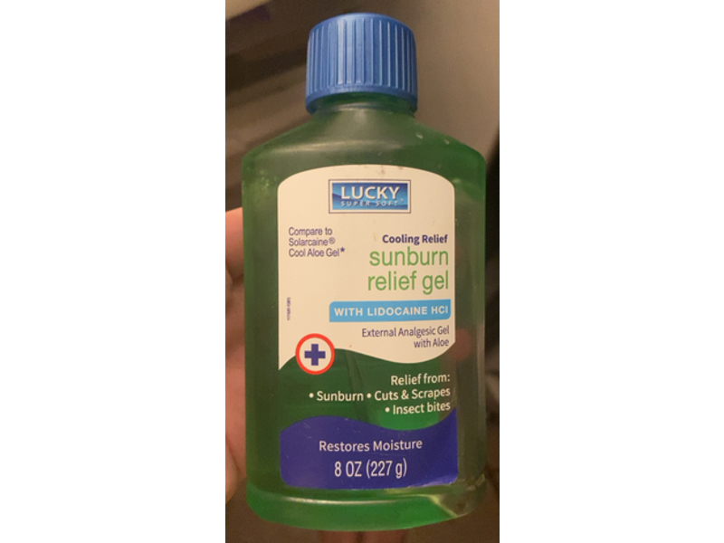 Lucky Super Soft Sunburn Relief Gel with Lidocaine HCI, 8 oz/227 g