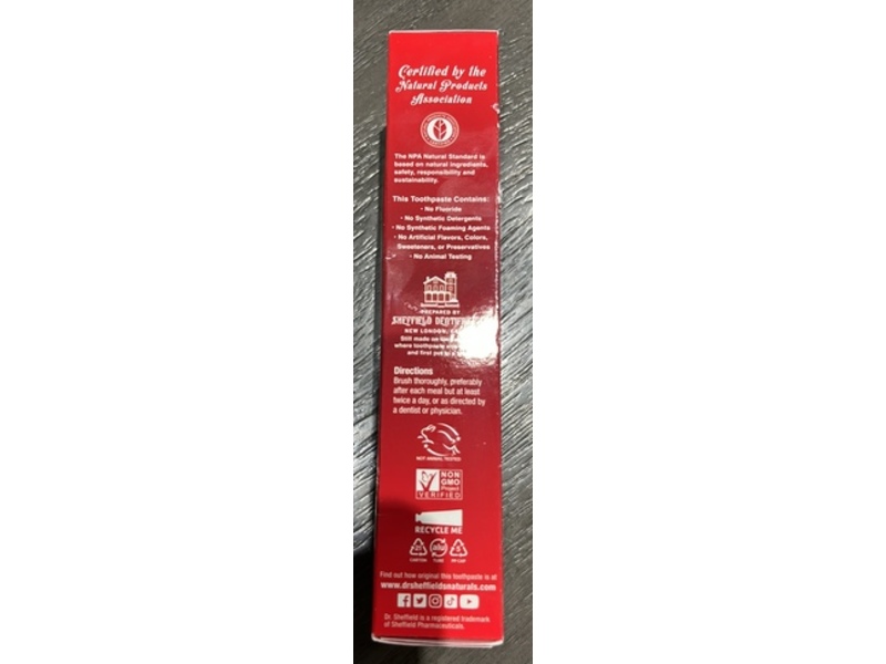 Dr. Sheffield’s The Original Toothpaste, Cinnamon, 5 oz/141 g, 2 Pack