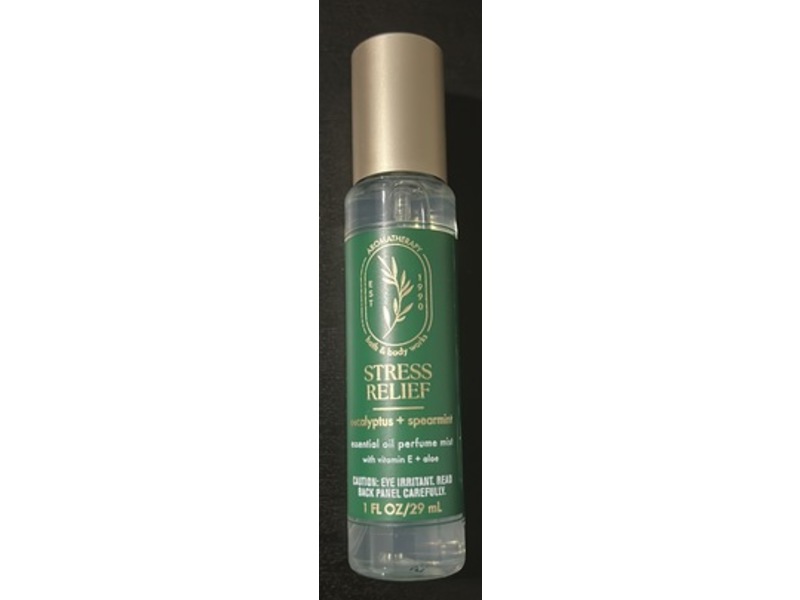 Bath & Body Works Stress Relief Essential Oil Perfume Mist, Eucalyptus + Spearmint, 1 fl oz/29 mL
