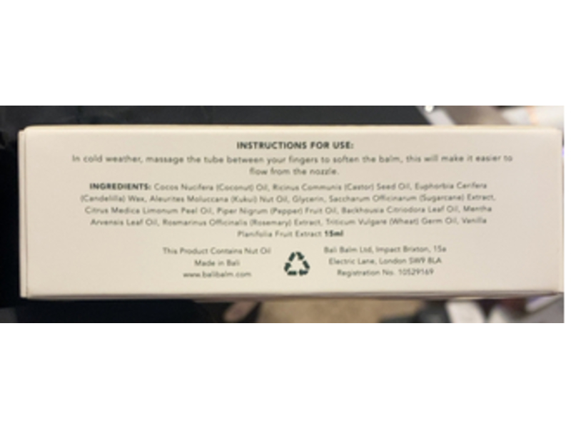 Bali Balm Lip Balm, Lemon and Black Pepper, 0.5 oz/15 mL