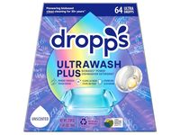 dropps UltraWash Plus Dishwasher Detergent Pods, Unscented, 27.09 oz/768 g, 64 Count - thumbnail 1