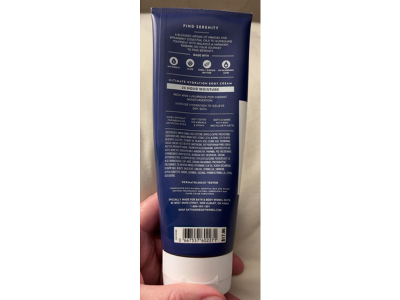 Bath & Body Works Aroma Find Serenity Body Cream, Mimosa & Spearmint, 8 oz/226 g