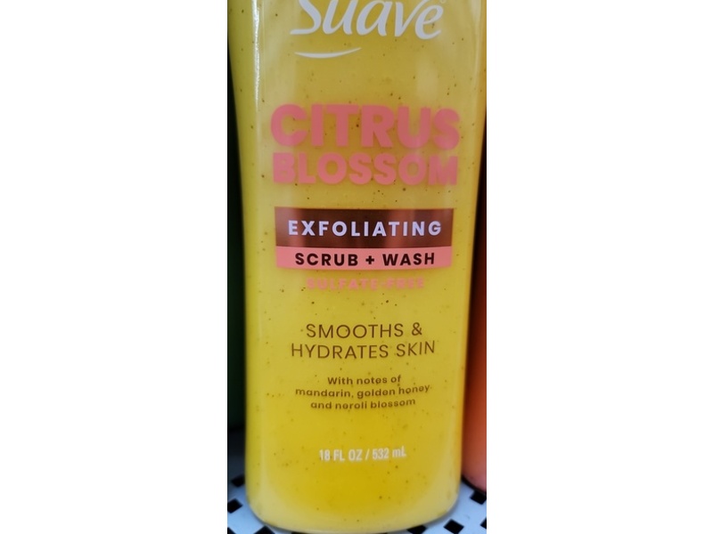Suave Exfoliating Scrub + Wash, Citrus Blossom, 18 fl oz/532 mL