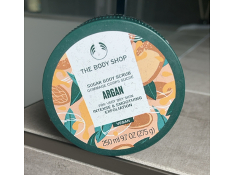 The Body Shop Sugar Body Scrub, Argan, 9.7 oz/250 mL