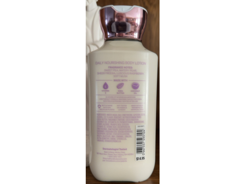 Bath & Body Works Daily Nourishing Body Lotion, Sweet Pea, 8 fl oz/236 mL
