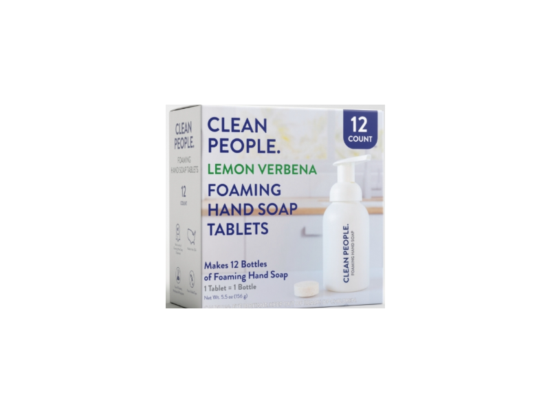 Clean People. Foaming Hand Soap Tablets, Lemon Verbena, 5.5 oz/156 g, 12 Count