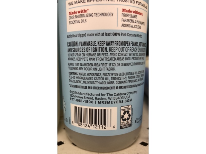 Mrs. Meyer's Clean Day Pet Odor Neutralizer, Coconut Leaf Scent, 12 fl oz/355 mL