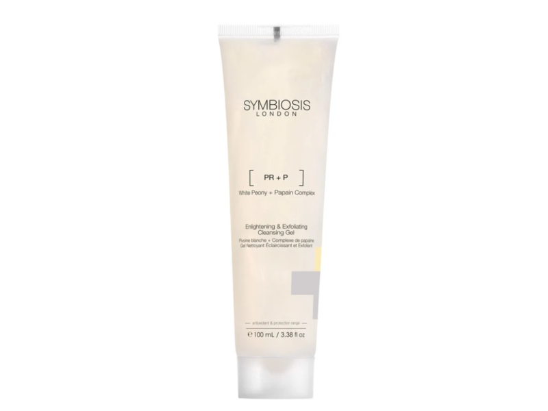 Symbiosis London Enlighting & Exfoliating Cleansing Gel, White Peony + Papain Complex, 3.38 fl oz/100 mL