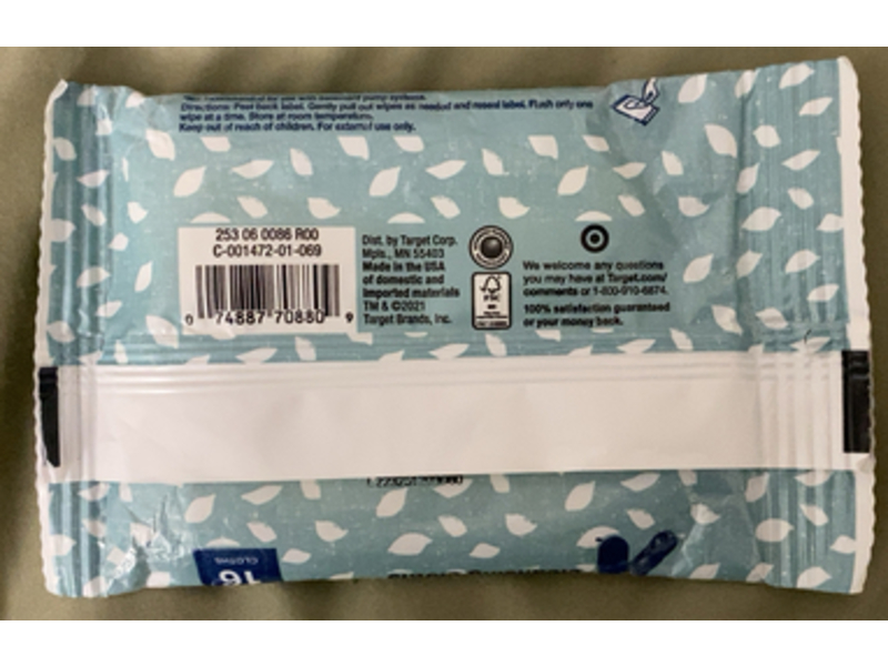 Up & Up Flushable Cleansing Cloths, Fresh Scent, 16 Count, Pack Of 2