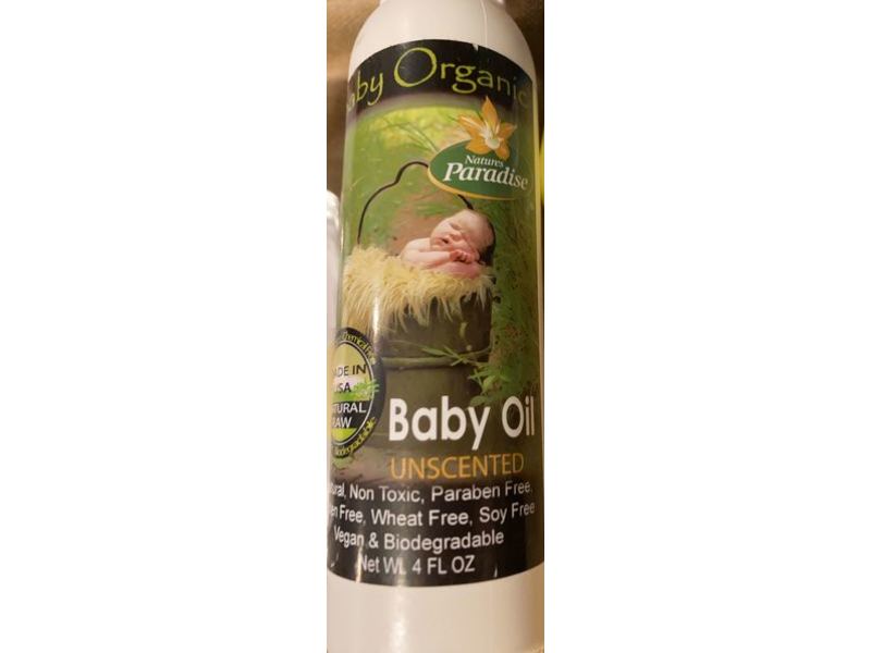 Naturals Paradise Baby Organic Baby Oil, Unscented, 4 fl oz