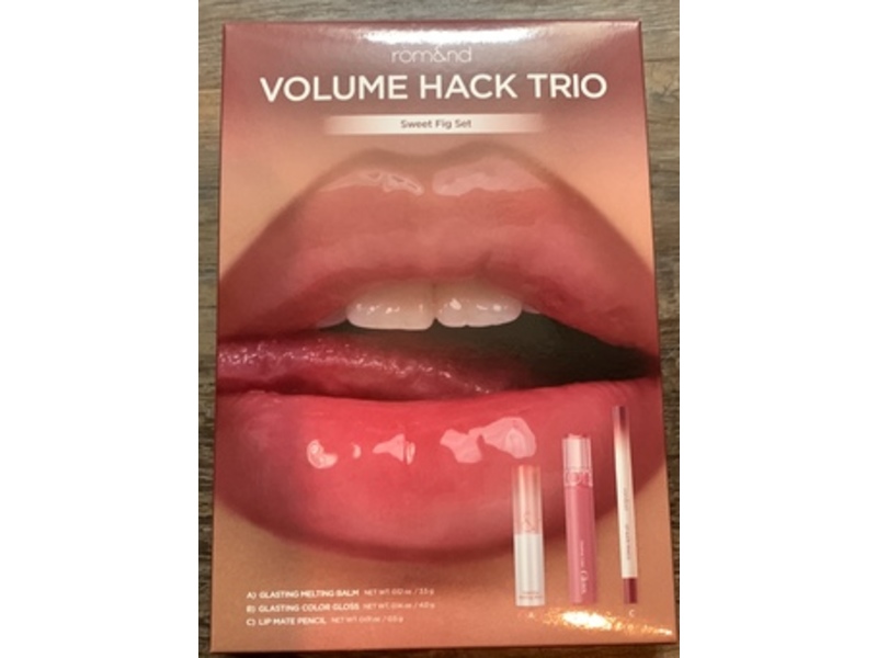 Rom&nd Volume Hack Trio Lip Balm, Gloss & Pencil, Sweet Fig