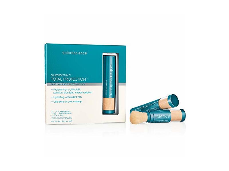 Colorescience Sunforgettable Total Protection Brush-On Shield Trio, Fair, SPF 50 PA++++, 0.21 oz/6 g