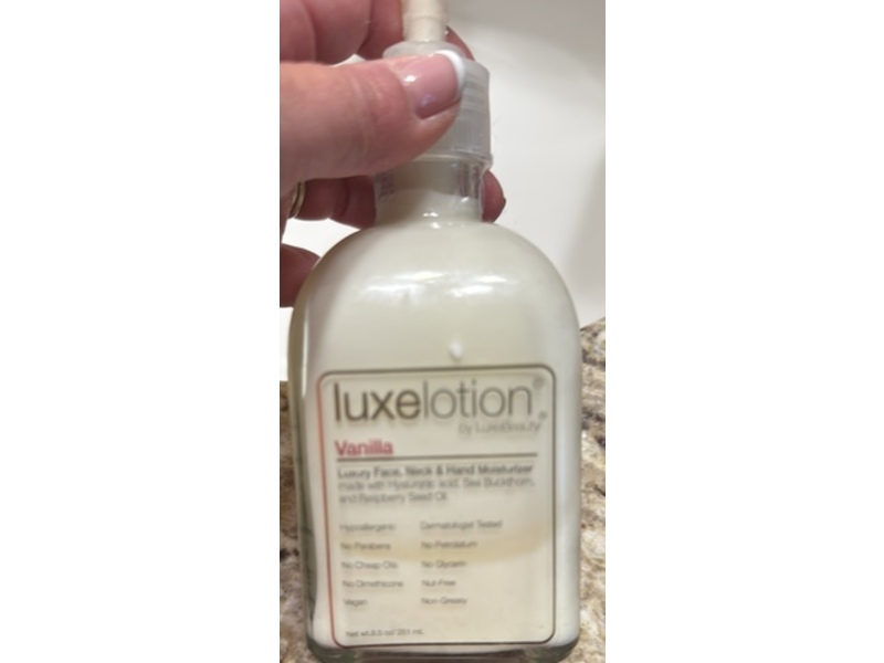 Luxe Beauty Luxelotion Face, Neck & Hands Lotion, Vanilla, 8.5 fl oz/251 mL
