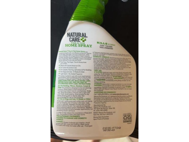 Natural Care Flea & Tick Home Spray, 32 fl oz/942 mL