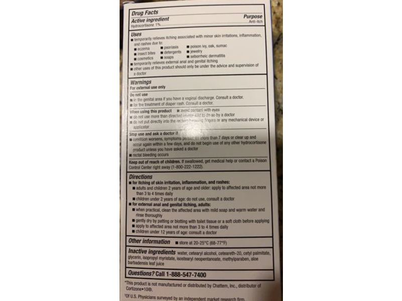 Up & Up Hydrocortisone 1% Anti-Itch Cream, Maximum Strength, Soothing Aloe, 4 oz/112 g, 2 Count