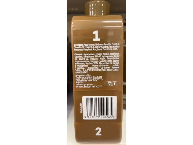 Brite Clean Color Permanent Hair Color, Medium Brown, 2.03 fl oz/60 mL