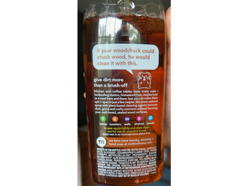Method Daily Wood Cleaner, Almond, 28 fl oz/828 mL