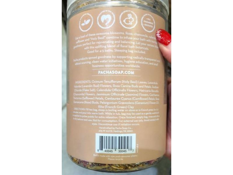 Pacha Soap Co Uplifting Flower Power Bath Brew, 2.75 oz/78 g