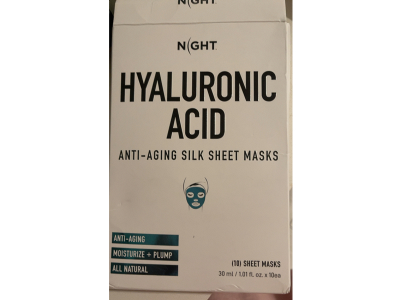 Discover Night Skincare Anti-Aging Silk Sheet Mask, Hyaluronic Acid, 10 Count