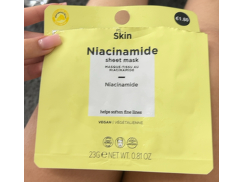 Primark PS Skin Sheet Mask, Niacinamide, 0.81 oz/23 g