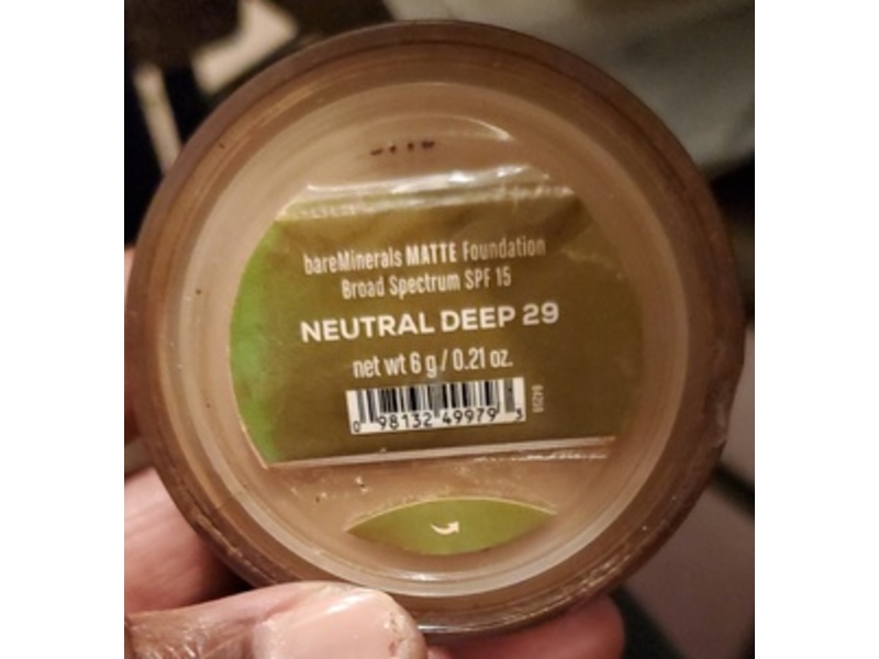 Bare Minerals Matte Foundation, SPF 15, Neutral Deep 29, 0.21 oz/6 g