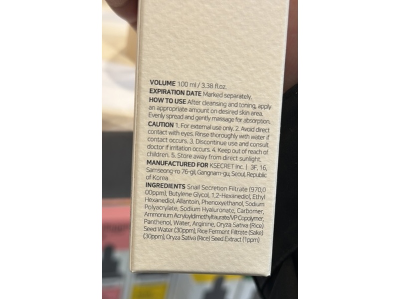 K-Secret Seoul 1988 Snail Mucin Essence, 3.38 fl oz/100 mL