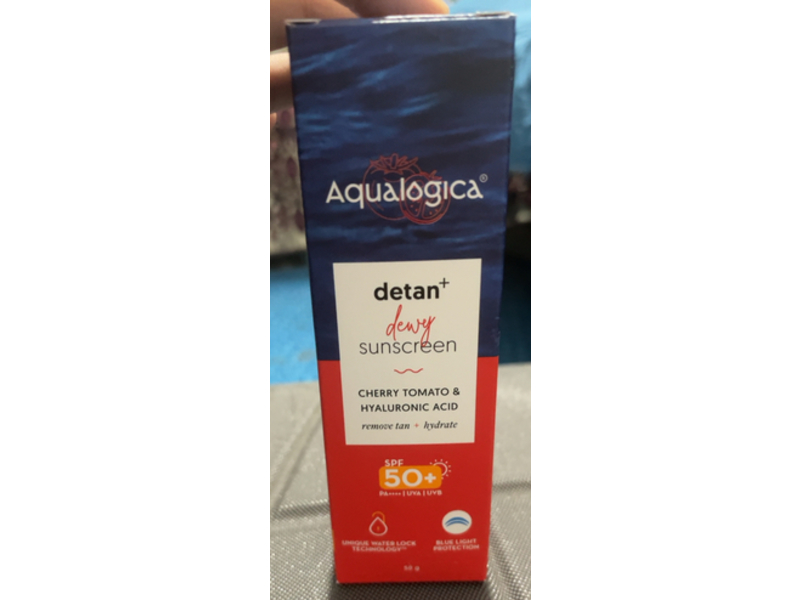 Aqualogica Detan+ Dewy Face Sunscreen, SPF 50+, Cherry Tomato & Hyaluronic Acid, 50 g