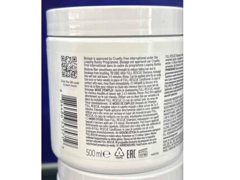 Biolage Full Rescue Restorative Mask, Rosemary Oil + Niacinamide, 16.9 fl oz/500 mL