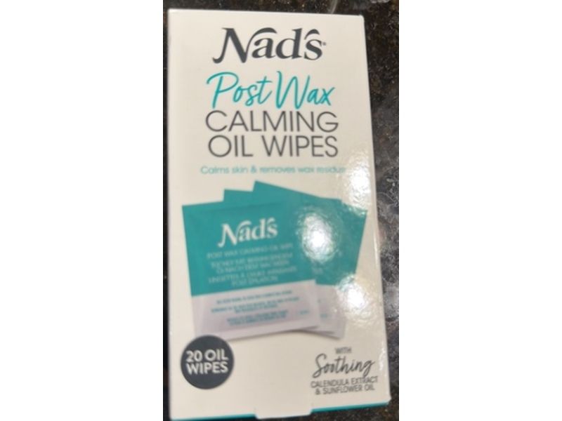 Nad's Post Wax Calming Oil Wipes, 20 Count