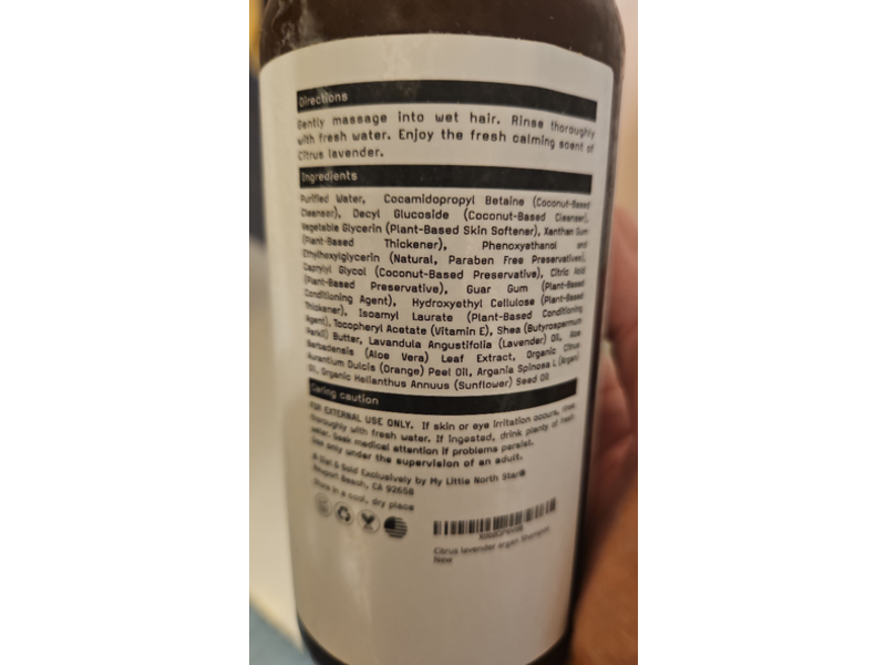 My Little North Star Organics Natural Shampoo, Argan Citrus Lavender, 16 fl oz/473 mL