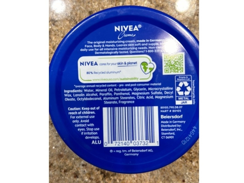 Nivea Body + Face And Hand Moisturizing Cream, 8.4 oz/238 g