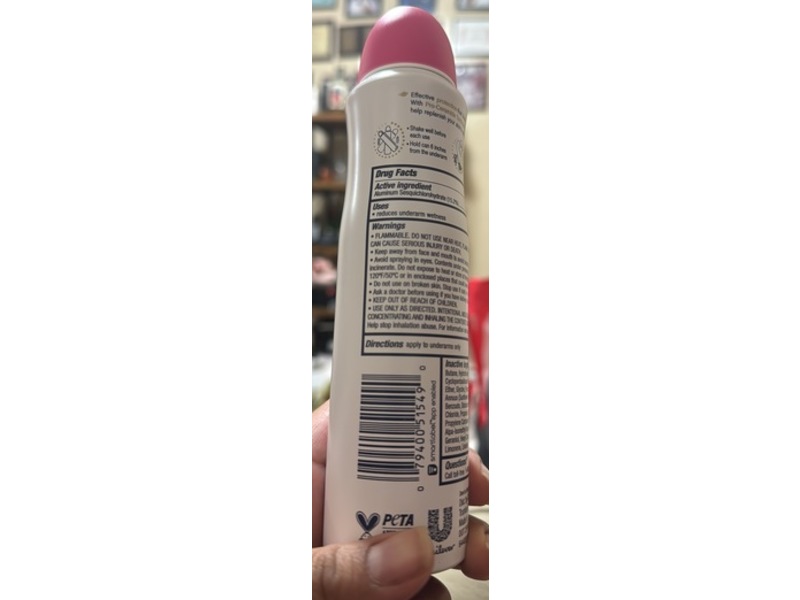 Dove Advanced Care Dry Spray, Dragon Fruit & Coconut Cream, 3.8 oz/107 g, Pack Of 3