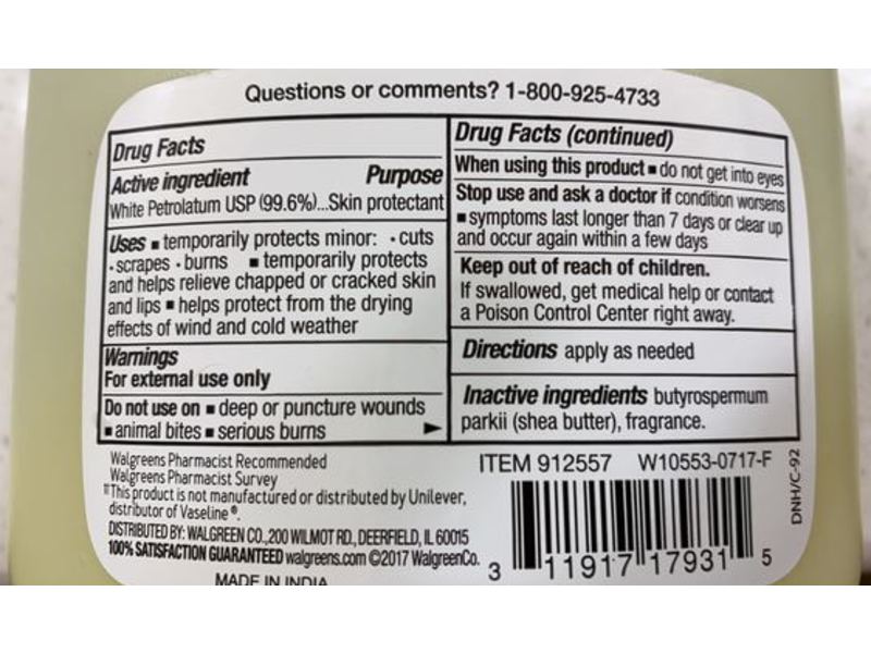 Walgreens Petroleum Jelly, Shea Butter, 13 oz/368 g