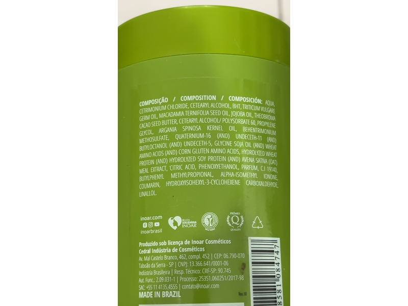 Inoar Moisturizing Mask, Argan Oil, 1 kg