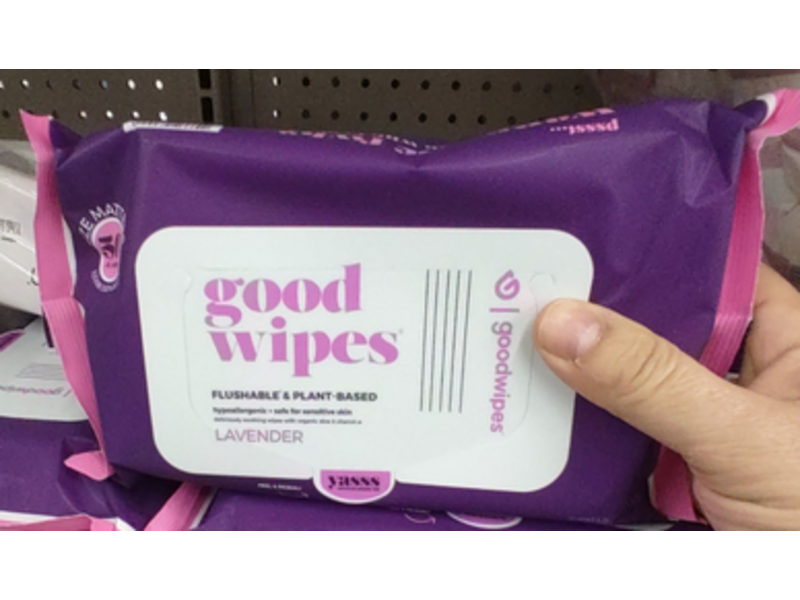 Goodwipes Flushable & Plant-Based Wipes, Lavender, 50 Count