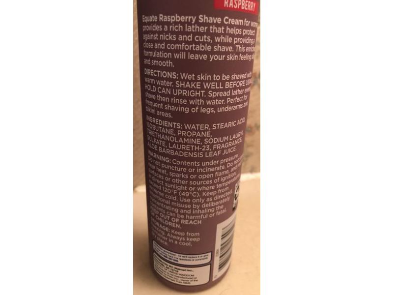 Equate Shave Cream With Aloe, Raspberry, 8 oz/227 g