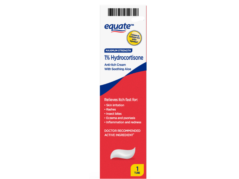 Equate Maximum Strength Anti-Itch Cream, 1% Hydrocortisone, Aloe, 1 oz/28 g