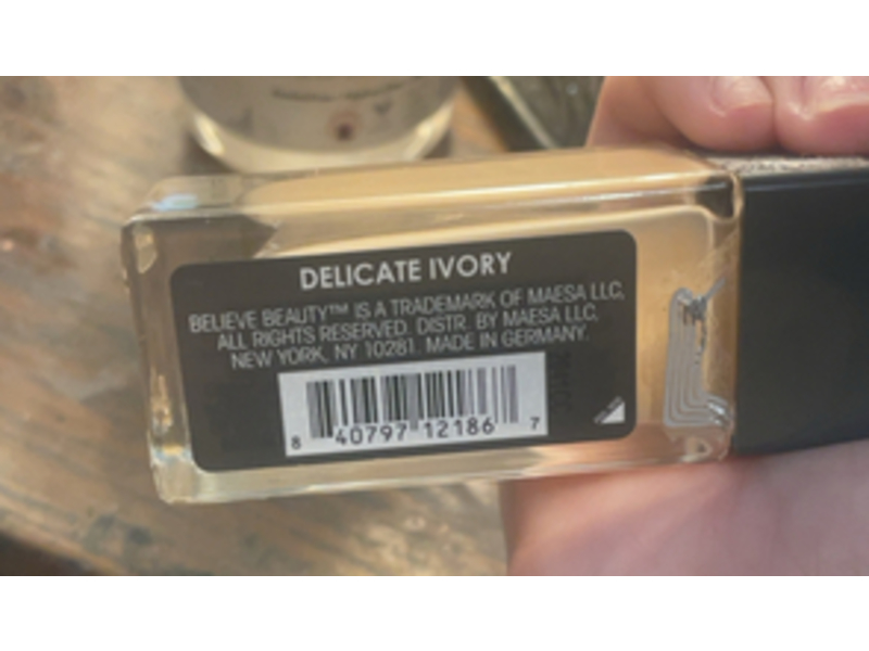 Believe Beauty Skin Finish Foundation, Delicate Ivory, 0.85 fl oz/25 mL