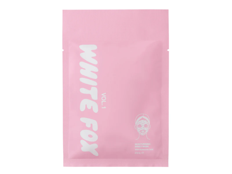 White Fox Hydrating Sheet Mask, Hyaluronic Acid, 20 mL