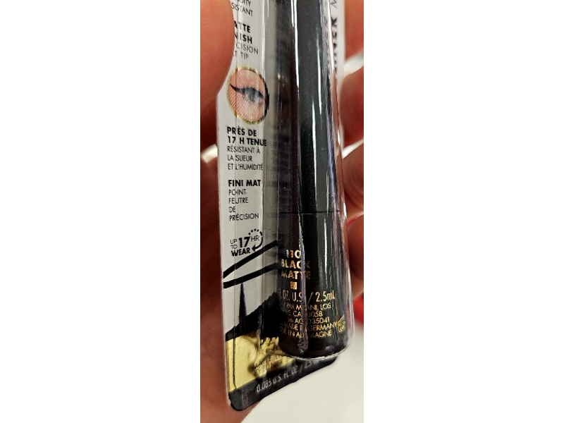 Milani Stay Put Matte Liquid Eyeliner, Black Matte, 0.085 fl oz/2.5 mL