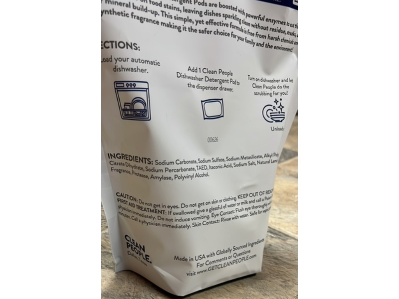 The Clean People Dishwasher Detergent Pods, Lemon Verbena, 1.68 kg, 120 Count