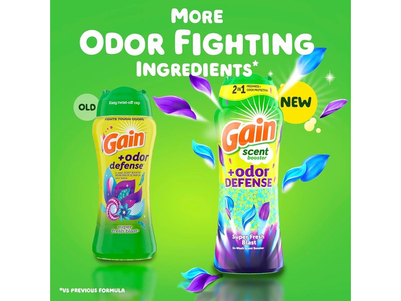 Gain + Odor Defense In-Wash Scent Booster, Super Fresh Blast, 24.0 oz/680 g